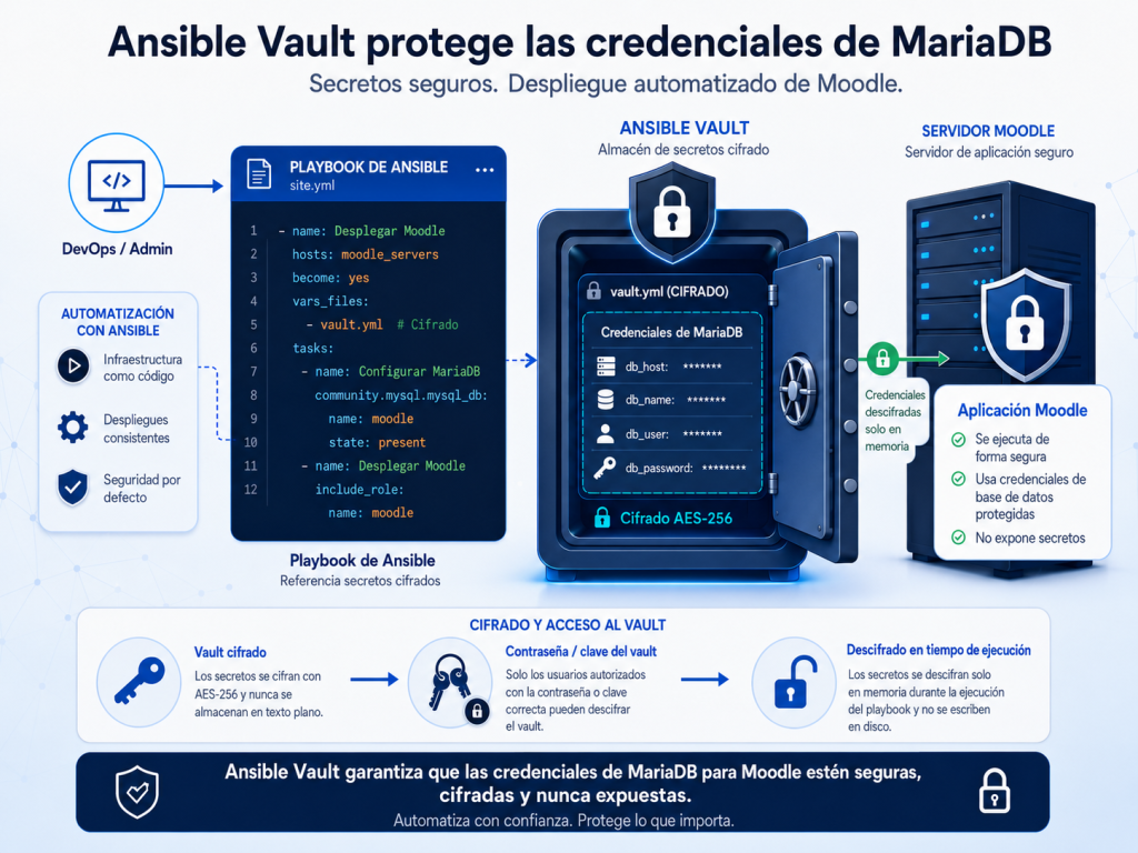 Protección de credenciales mediante almacén de secretos cifrado