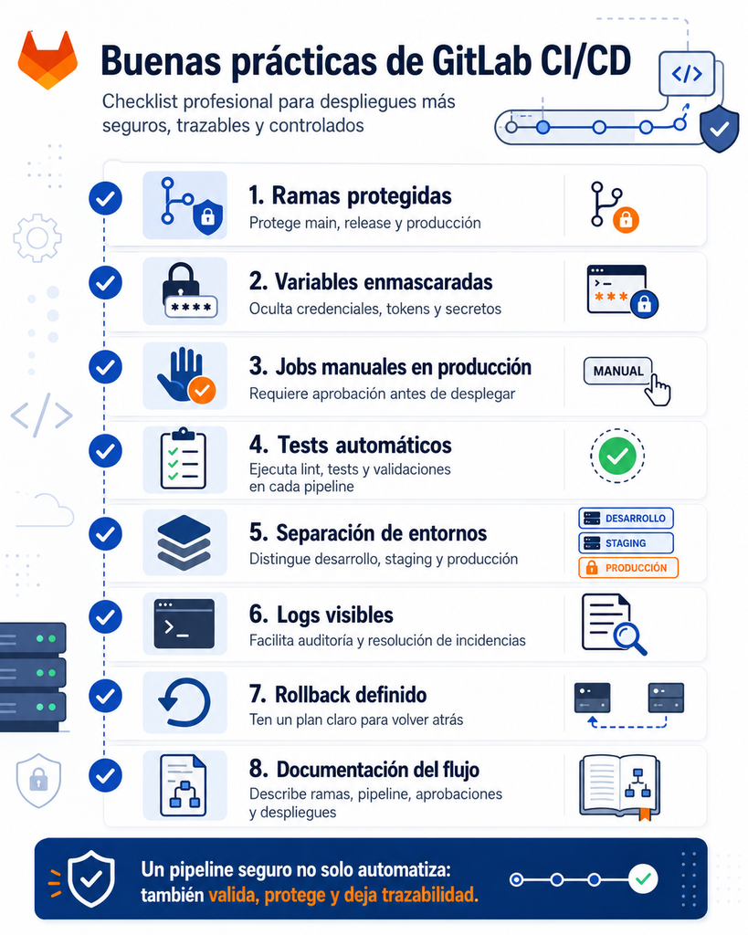 Checklist de buenas prácticas para GitLab CI/CD en equipos de desarrollo