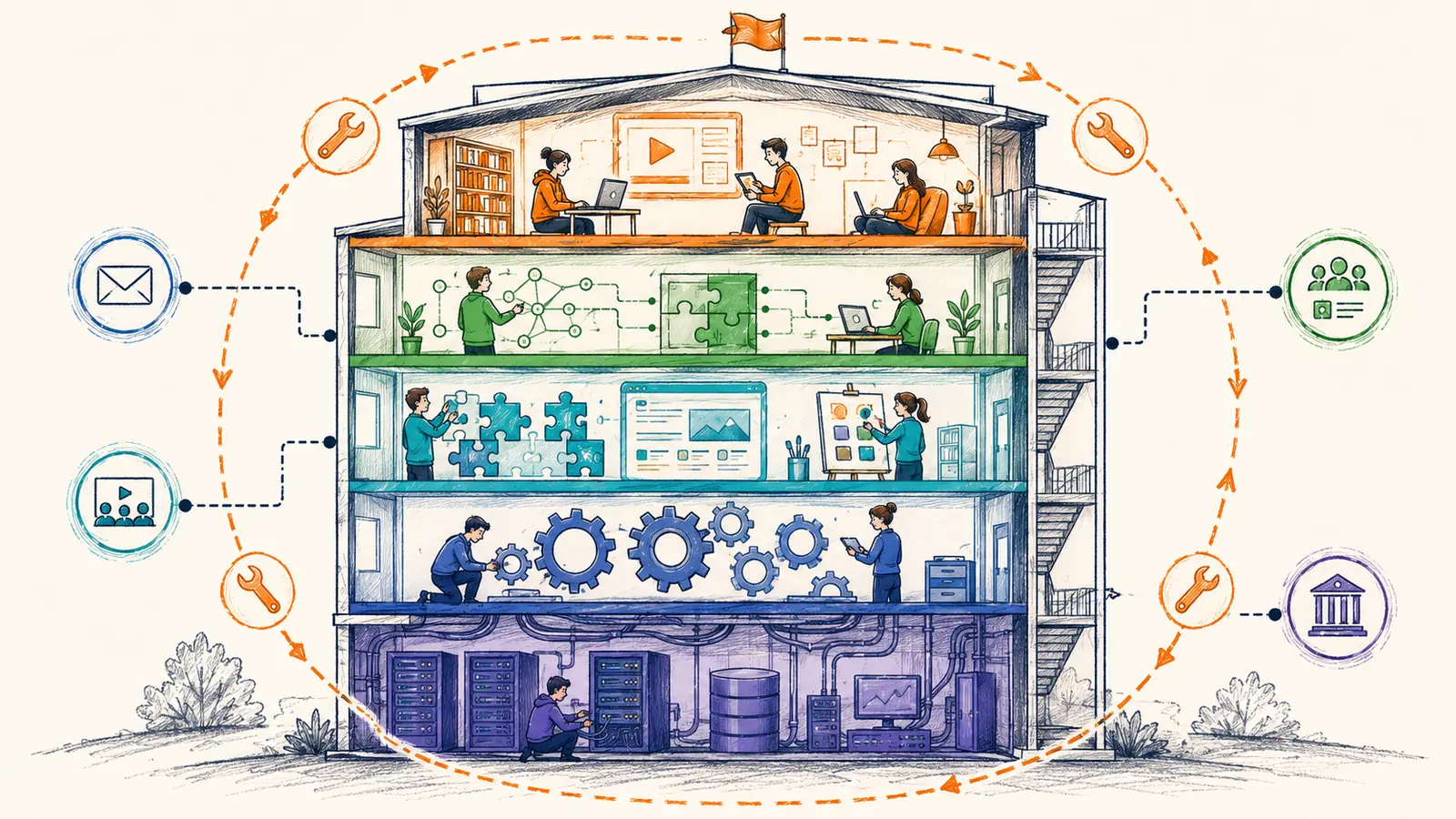Capas que forman el coste de un proyecto Moodle desde la infraestructura hasta las integraciones y la adopción.