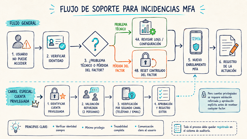El procedimiento de recuperación forma parte del diseño de seguridad del MFA