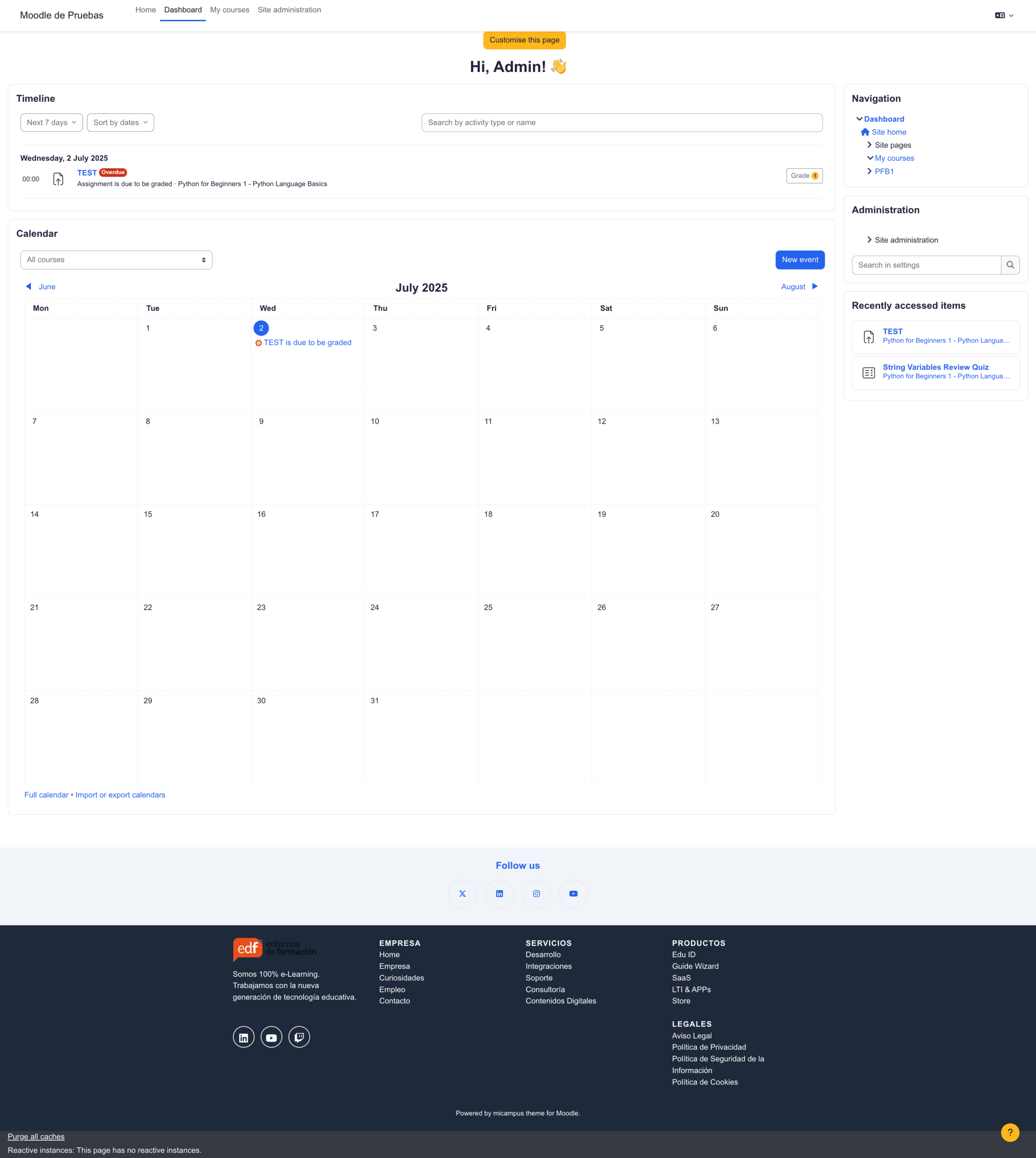 Visualización del Theme MiCampus