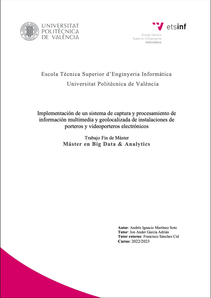 Portada de mi Trabajo Fin de Máster - Máster en Big Data & Analytics