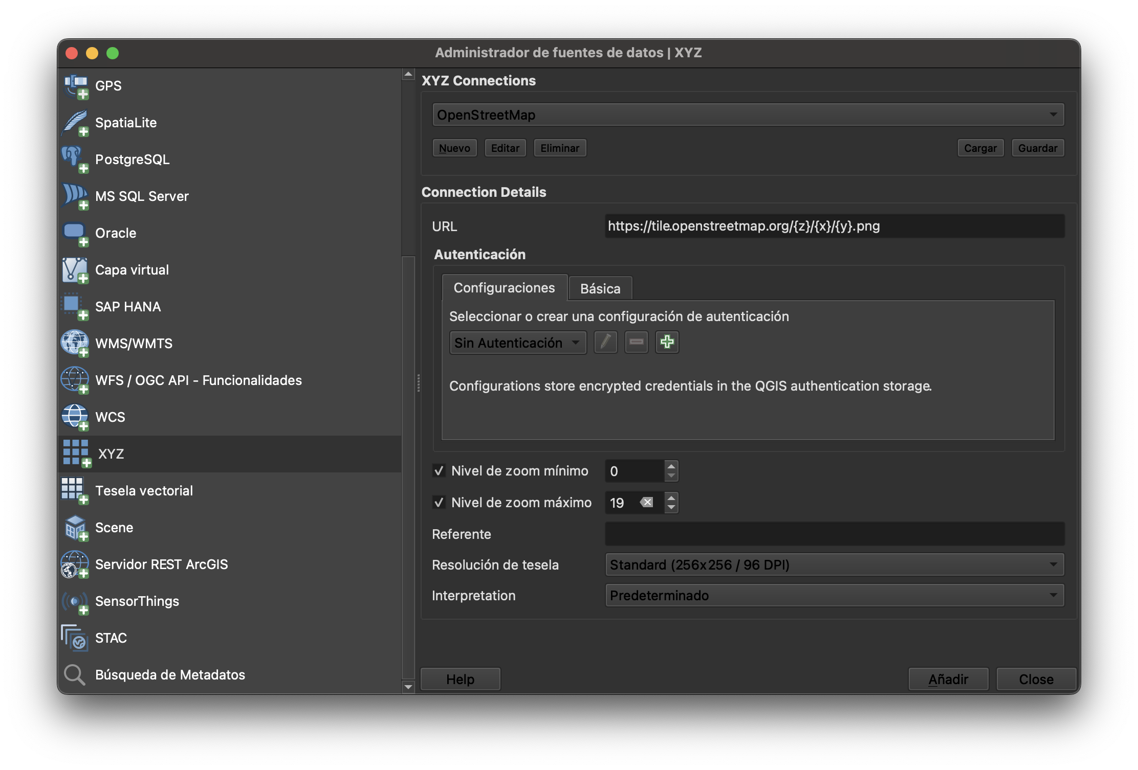 Añadir capa de OpenStreetMap en QGIS
