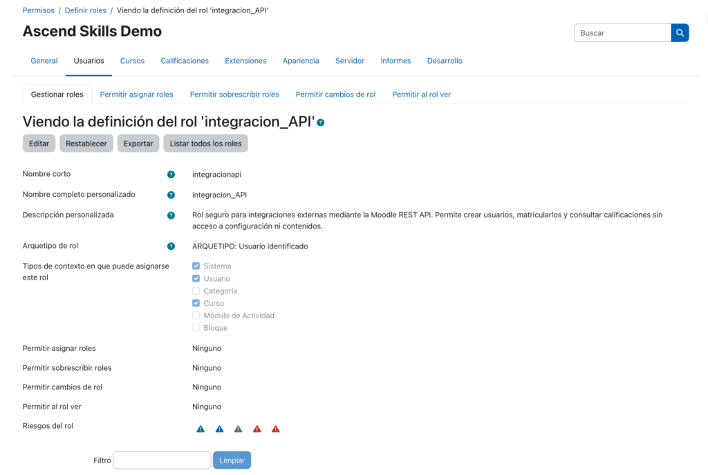 Creación de nuevo rol en Moodle 2