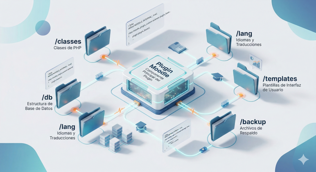 Arquitectura de un plugin Moodle 4.5 y estructura Frankenstyle