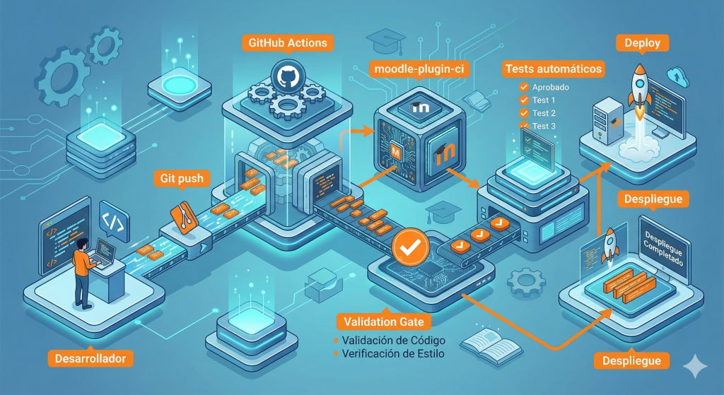 Pipeline CI/CD para desarrollo de plugins Moodle