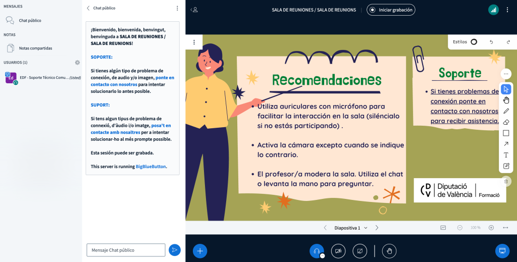 Big Blue Button - Aulas virtuales pensadas por y para la interacción docente.