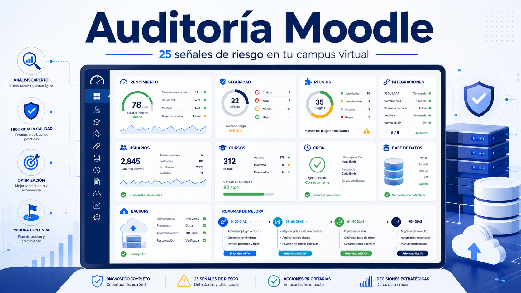 Auditoría Moodle: las 25 señales de que tu campus virtual está mal diseñado