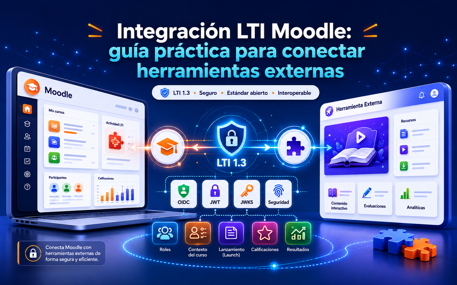 Integración LTI Moodle mediante LTI 1.3 entre Moodle y una herramienta externa de aprendizaje