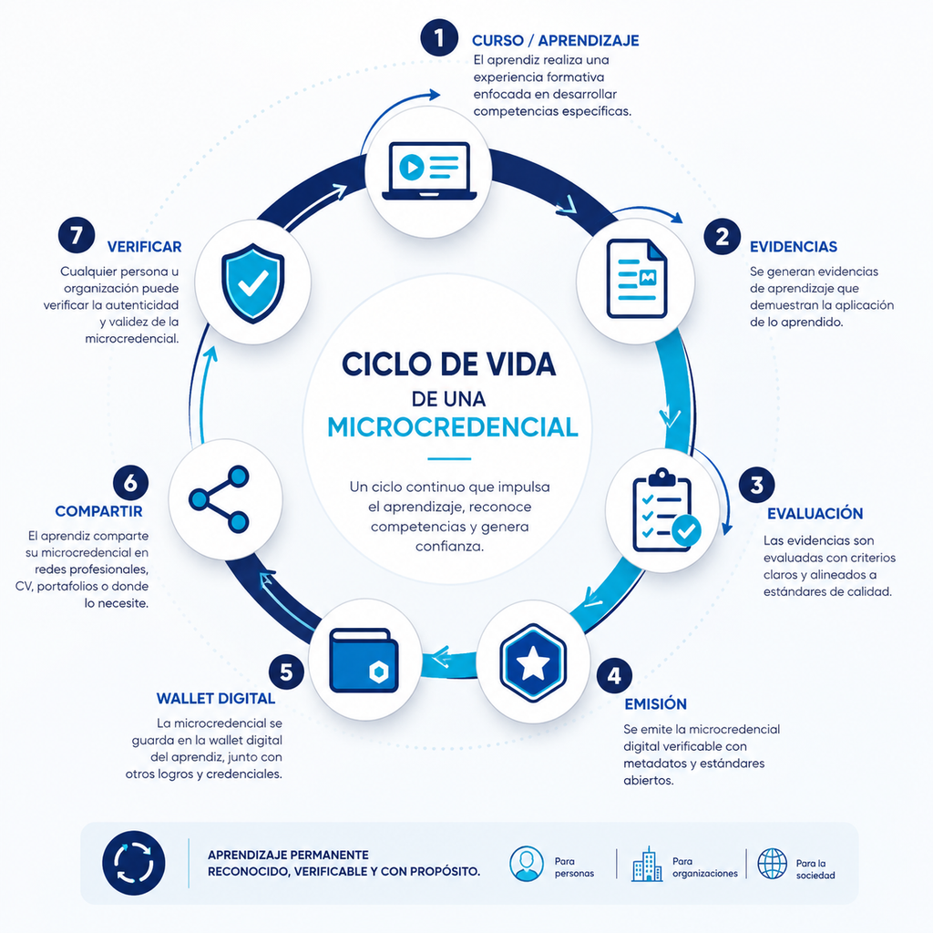 Flujo de emisión y verificación de una credencial digital
