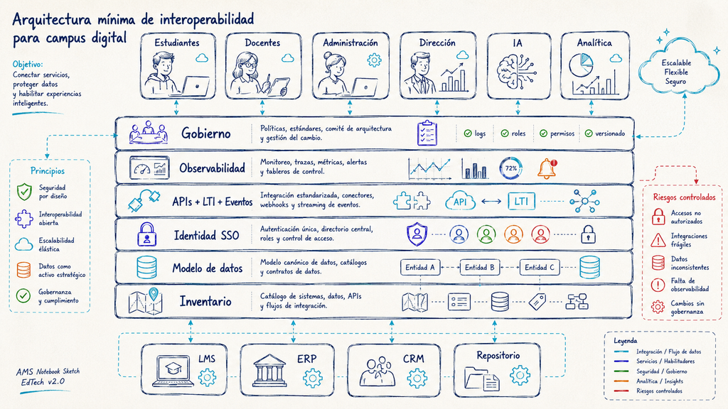 Arquitectura mínima de interoperabilidad para un campus digital educativo