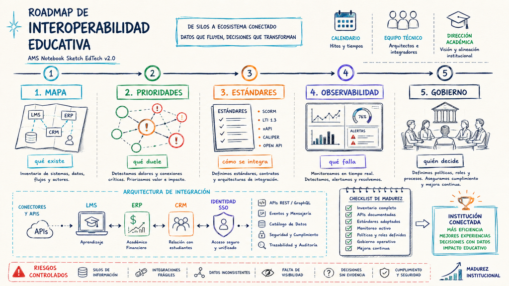 Roadmap para pasar de integraciones educativas puntuales a una estrategia institucional de interoperabilidad