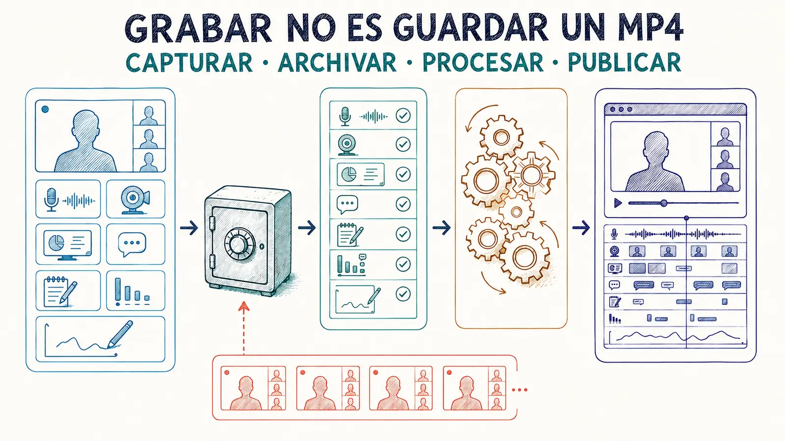 Proceso de captura, archivo, procesamiento y publicación de grabaciones BigBlueButton