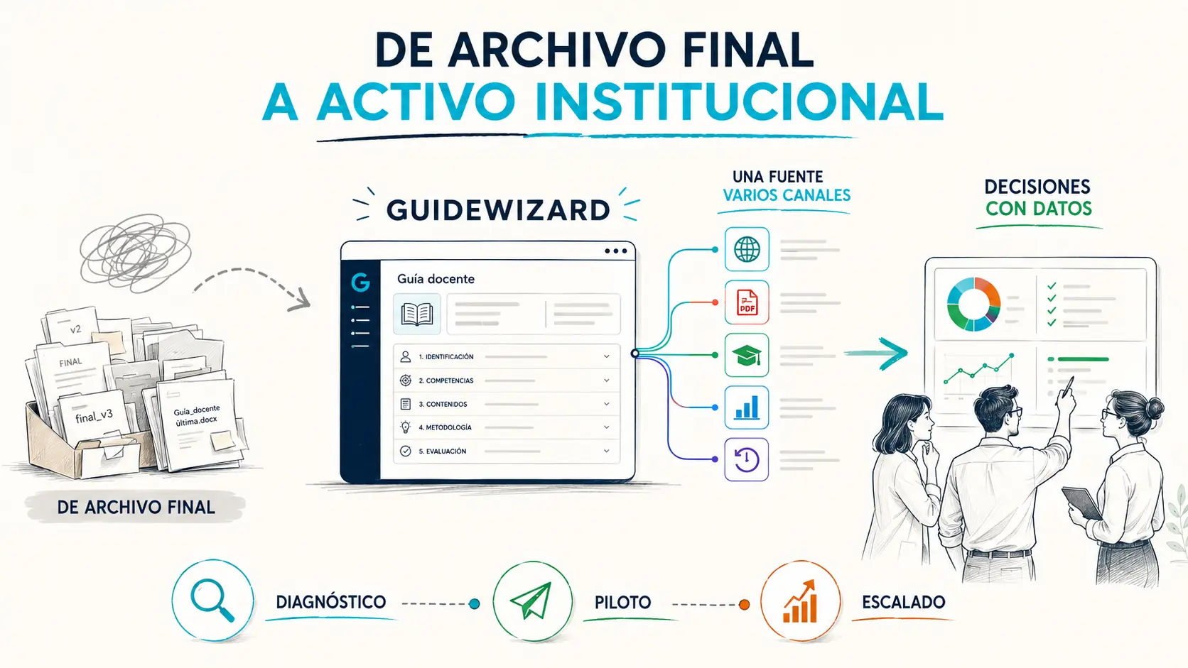 GuideWizard como plataforma para transformar guías docentes en un activo de información institucional