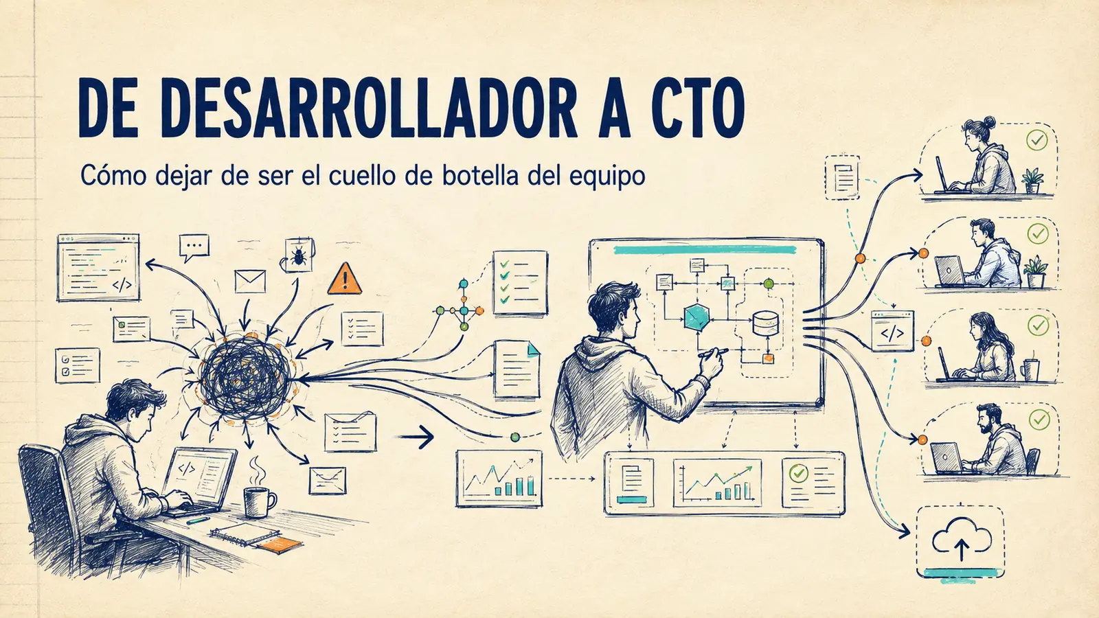 De desarrollador a CTO: diseñar cómo trabaja tu equipo