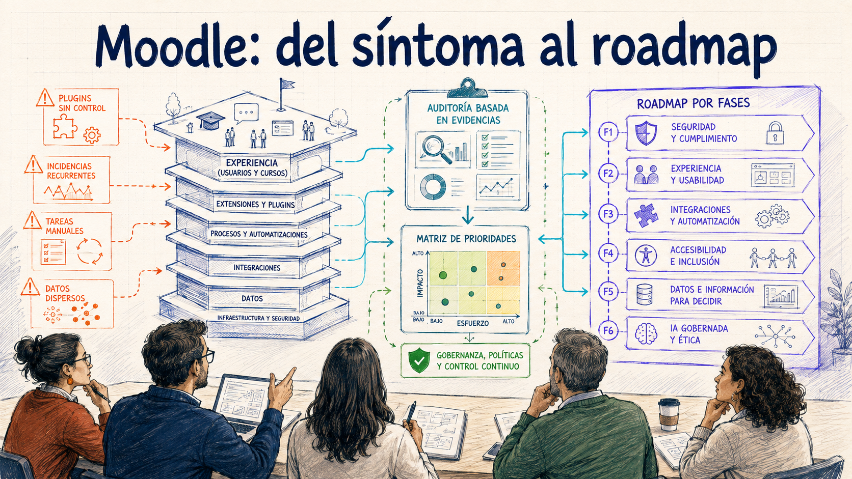 Gestión estratégica de Moodle mediante auditoría, priorización y roadmap de evolución del campus virtual