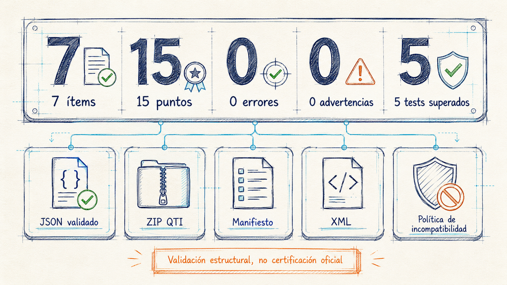 Resultados de validación y pruebas de una skill de bancos de preguntas con IA