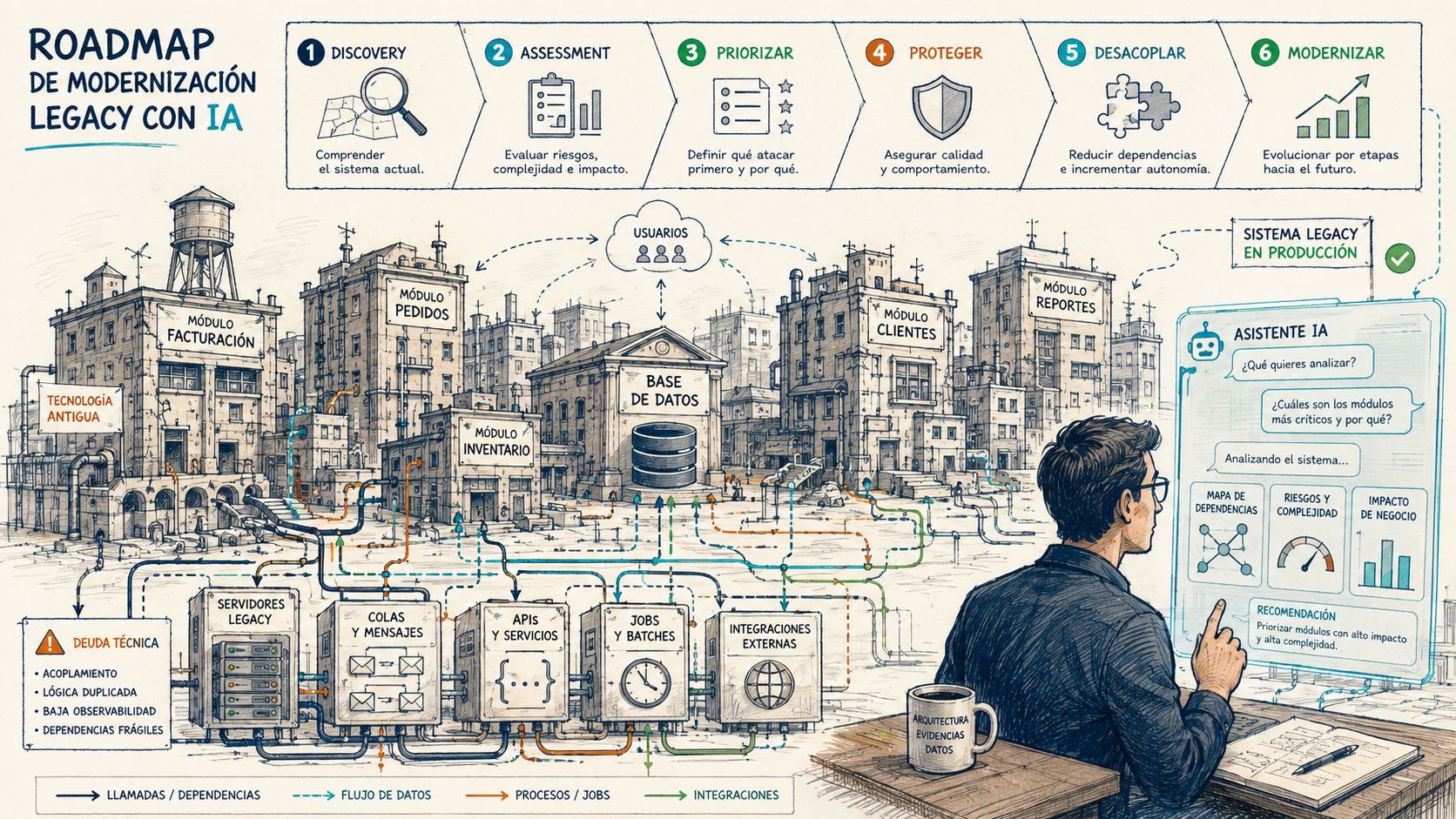 Roadmap de modernización legacy con IA aplicado a un sistema de software existente